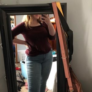 Maurices 3/4 Sleeve Maroon Top
